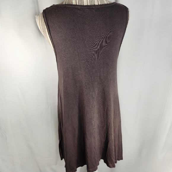 Truly Madly Deeply Los Angeles Brown Raw Edges Tunic Tank Top. Size Medium - Picture 5 of 8
